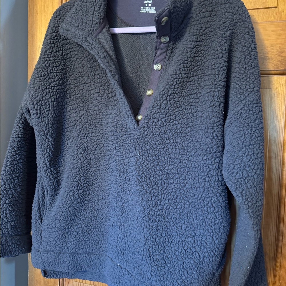Aerie Black Sherpa Jacket